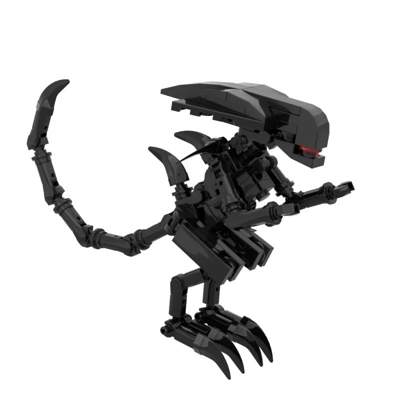 Moc mini bloco de construção de monstro alienígena, peça pequena, montagem, brinquedo, presente, ornamento de mesa, modelo diy (pacote de peças/manual eletrônico)