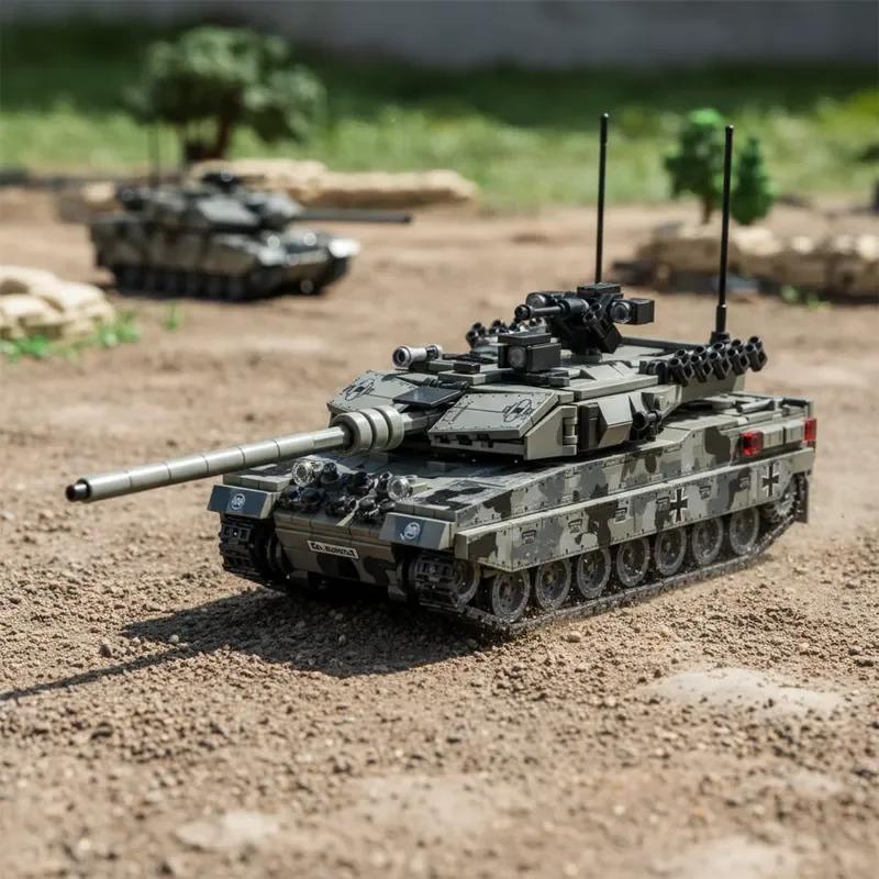 

MOC WW2 Army Military Soldiers SWAT Leopard 2A7 Main Battle Tank Assemble Building Blocks Toys DIY tabletop decoration Gifts