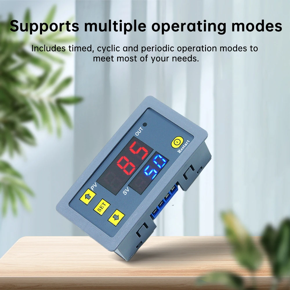 T3230 Time Relay Module Cycle Timing Delay Relay Adjustable Timing Relay Switch Red/Blue LED Display DC 12V DC 24V, AC110-220V
