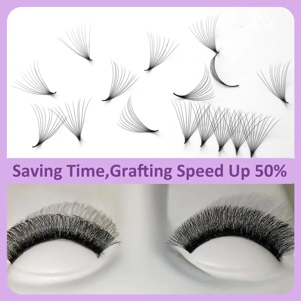 Faux Cils Matte Black Premade Volume Fans 0.07D 8-20mm Manga Lashes Handmade Fluffy Volume Loose Fans Bulk Sharp Narrow Stem