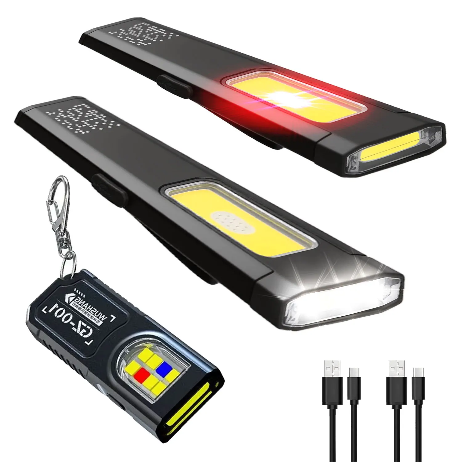 

10W LED Keychain Flashlight USB-C Rechargeable 600Lm Portable Mini Torch Light Pocket Lantern Flood Work Light With Magnet