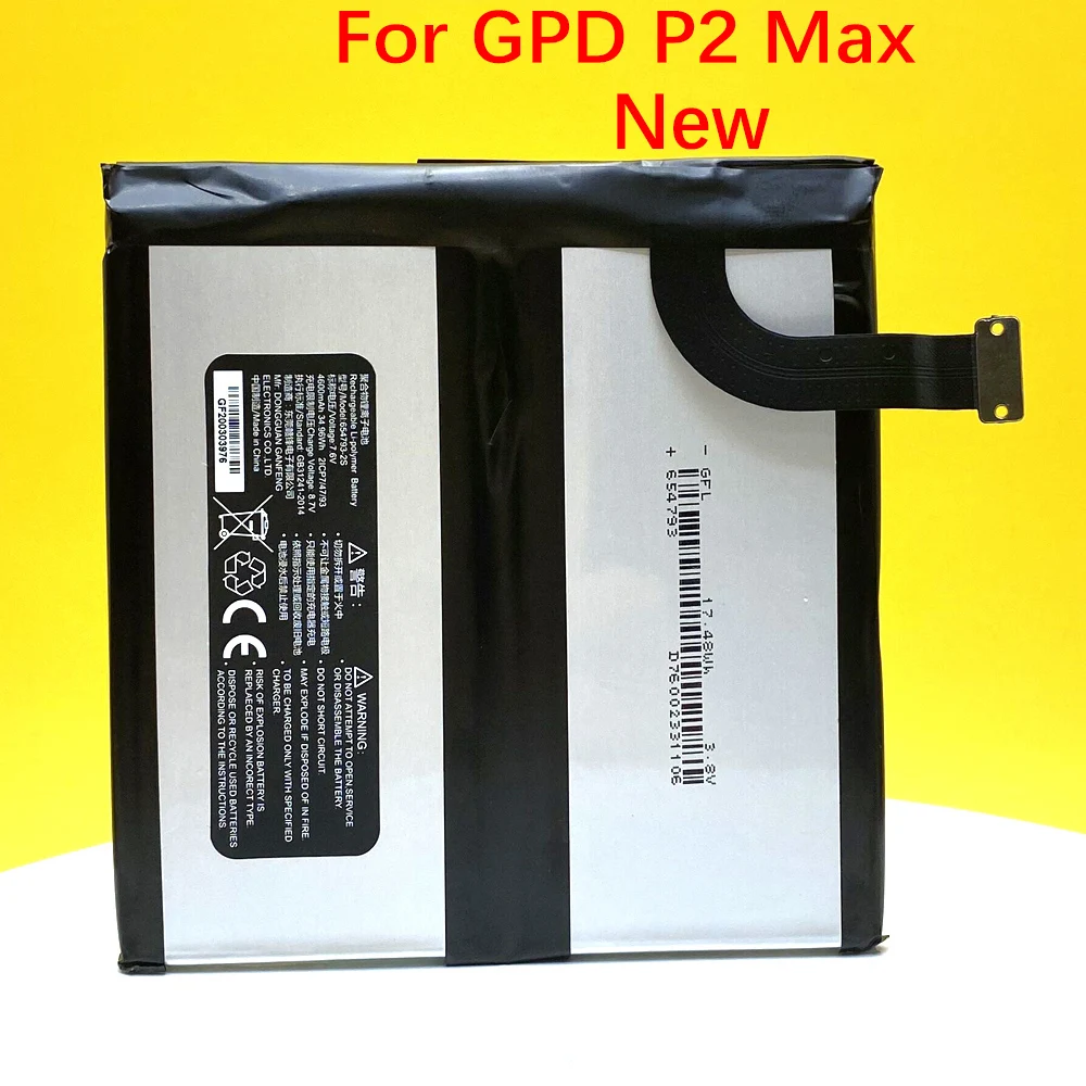 654793-2S Battery For GPD P2 Max Handheld Gaming Laptop 654793-2S Tablet Batteries 34.96Wh Replacement With Tracking Number