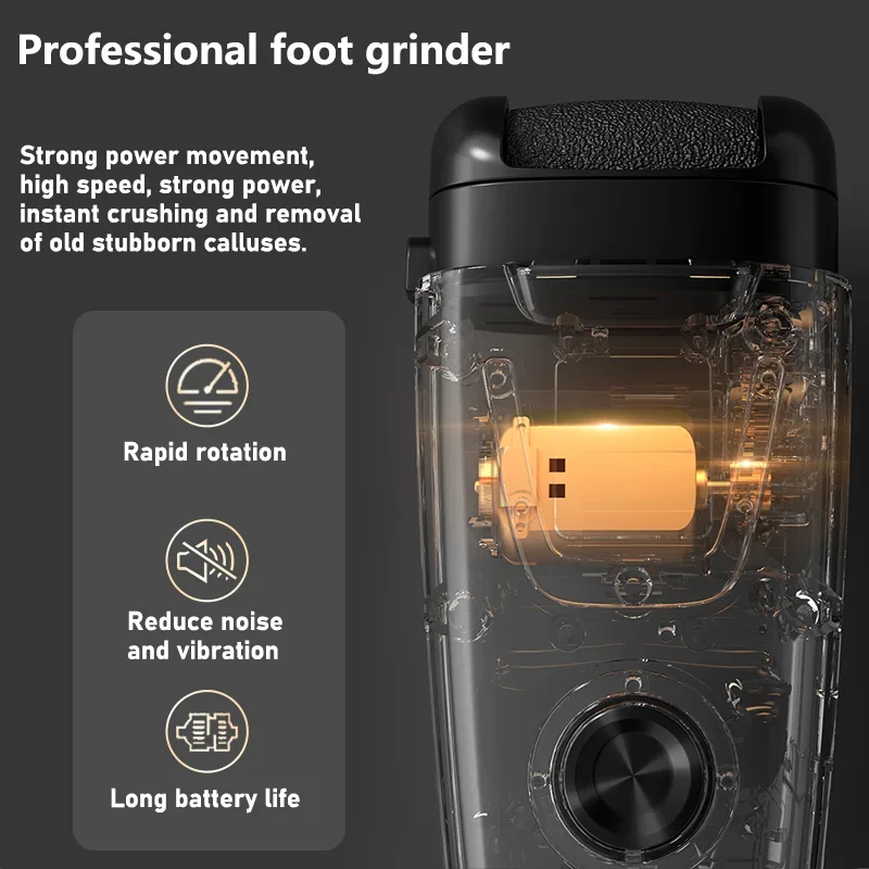 USB Rechargeable Electric Foot Grinder Portable Digital Display Callus Remover Foot File for Heel Dead Skin Removal Tool