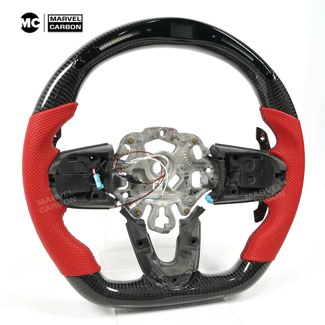 MC Galaxy Pro LED Data Display Steering Wheel For BMW MINI Carbon Fiber Leather Half Punch Steering Wheel