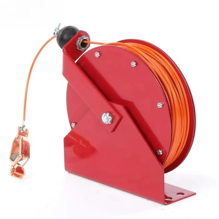 50ft 100ft Discharge Static Electricity Earthing Wire Reel Retractable Grounding Cable Reel for Heavy Duty