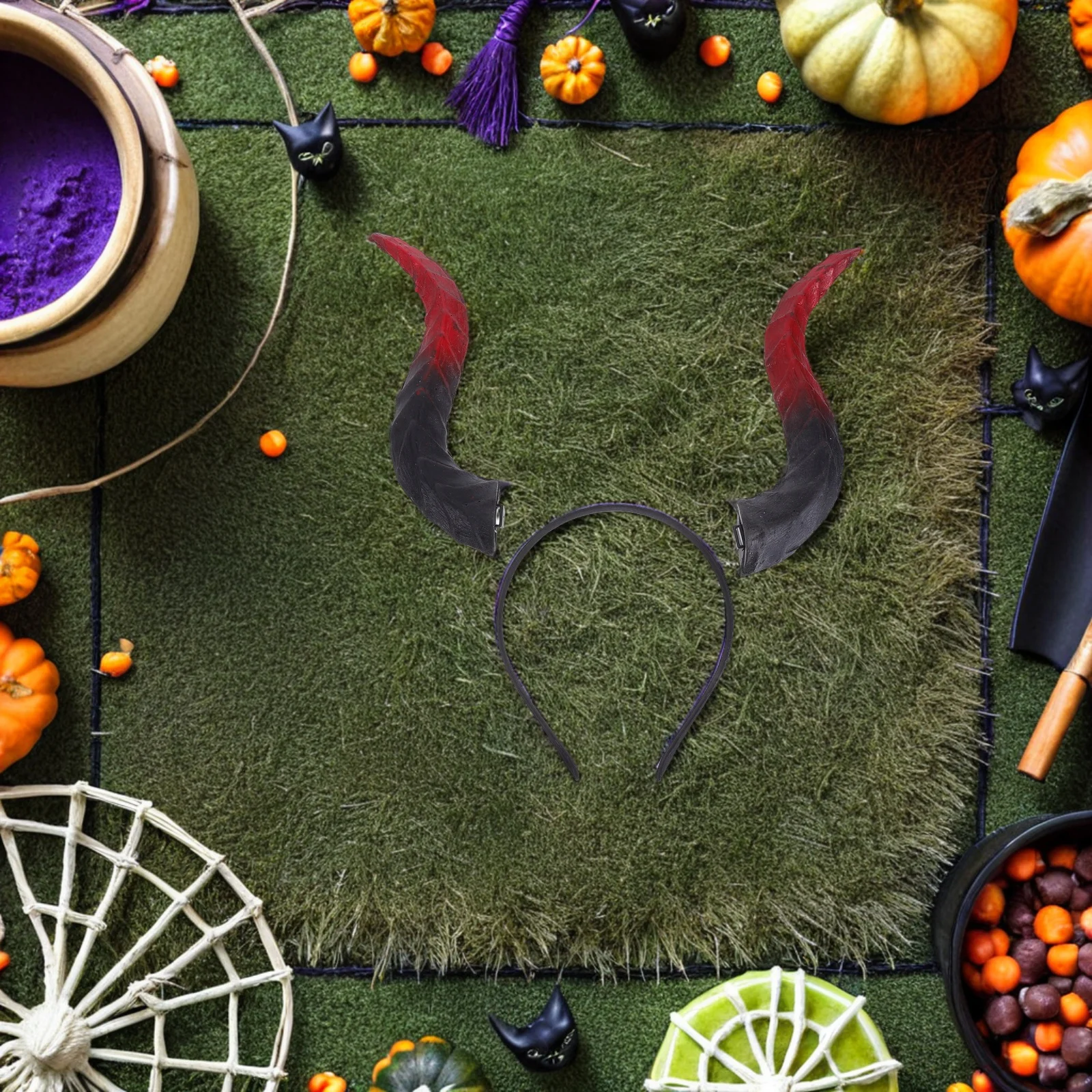 Cornes de taureau en Pu, diable, oreilles de vache, cornes de démon pour Halloween, Costume de Cosplay, accessoire de fête pour femmes et hommes