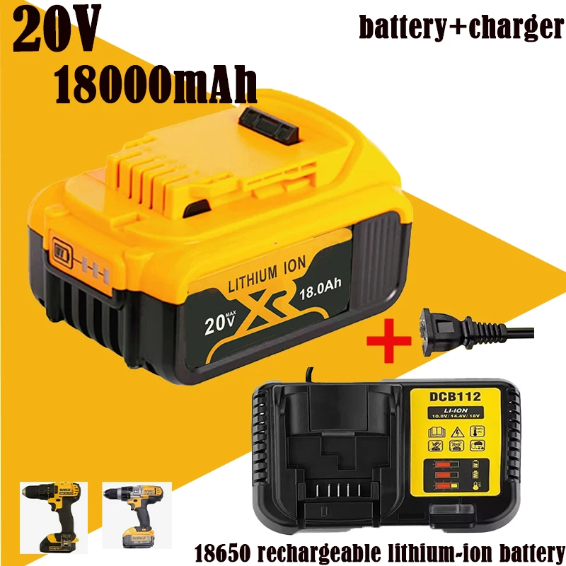 

DCB184 DCB181 DCB182 DCB200 6A 8A 12A 18V Lithium Battery 20V 18.0Ah MAX Lithium Battery Power Tool Replacement