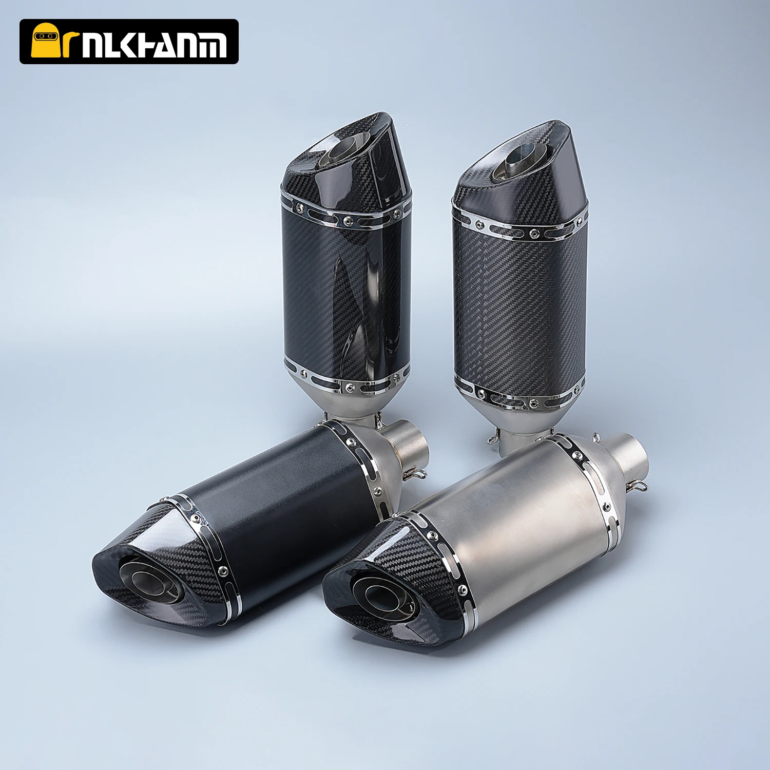 

Universal 51mm Motorcycle Exhaust Muffler 380mm Stainless Steel Carbon Fiber For ATV Street Bike R3 R15 PCX15 Z900 ZX6R