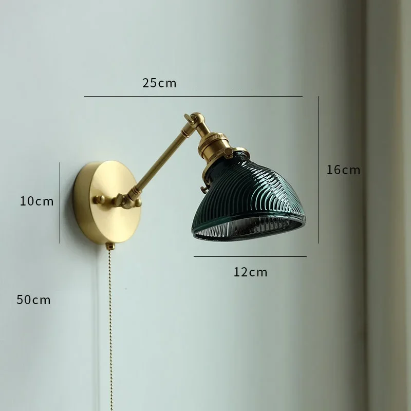 

YEBMLP Gold Ceramic Wall Lamp Pull Light Bedroom Bedside Lamp Aisle Stair Decor LED Sconce Japanese Aisle light For Parlor Cafe