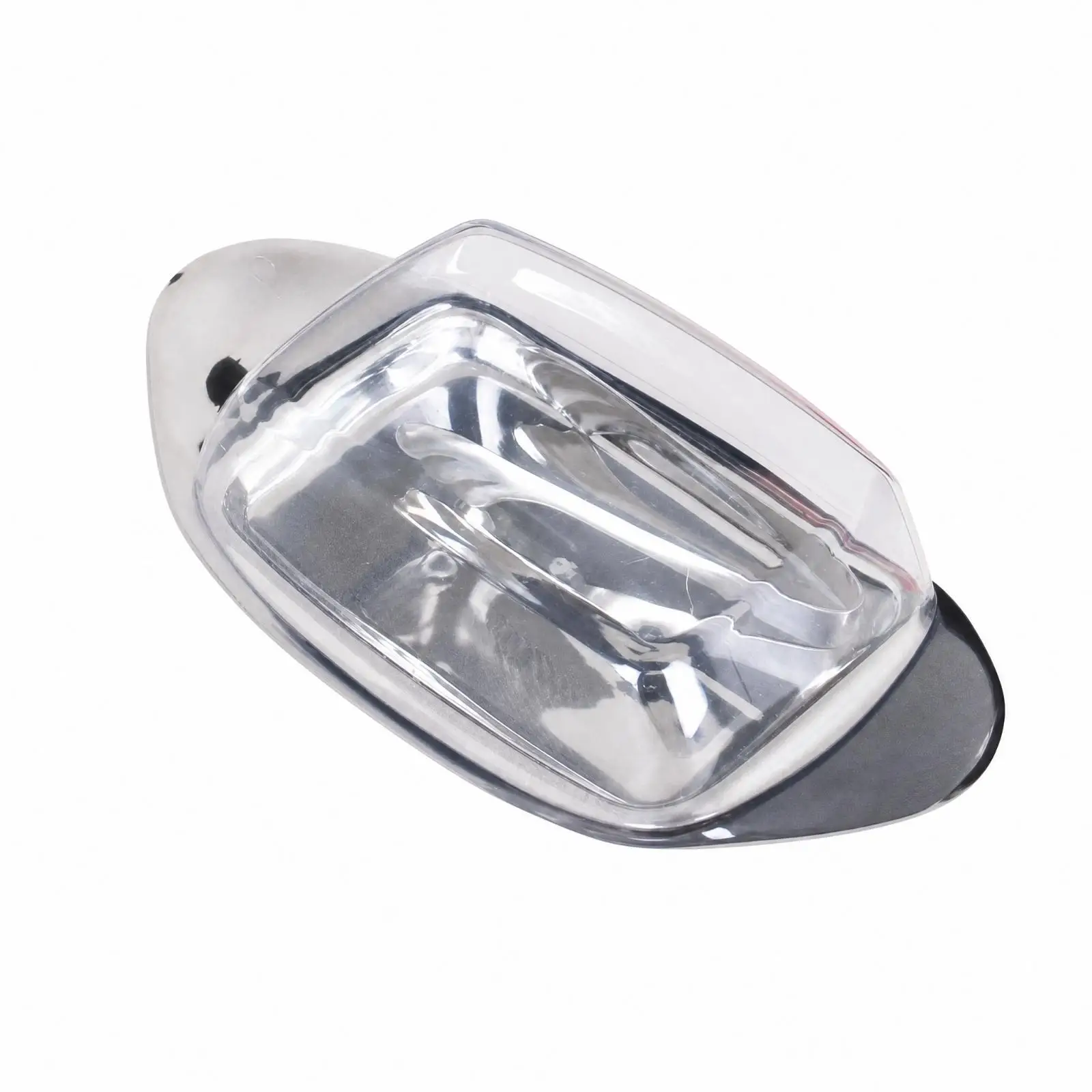 Lidded Butter Dish Stainless Steel with See Through Cover Durable Butter Keeper for Refrigerator Use Restaurant Dining Table