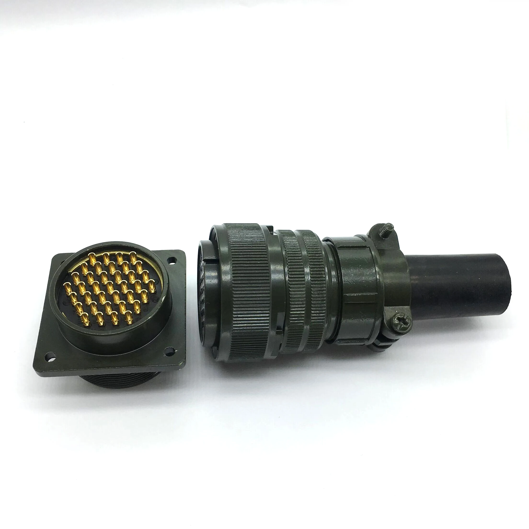 Imagem -03 - Tomada de Plugue de Aviação Padrão Americano Conector Impermeável Reto M40 Placa Dourada 37 Pinos Ms3108a2821s Ms3102a28-21p 37 Núcleos