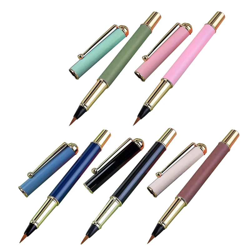 Y1UB Metal Chinese Brush Fountain Pen Design Beginner Brush Piston-filled