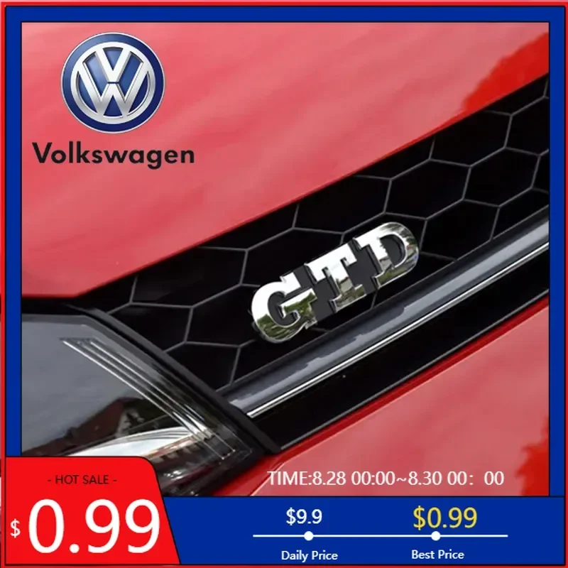

Новая 3D-эмблема VW GTD из металла для заднего багажника и передней решетки, совместима с отдельными моделями VW Polo/Golf MK4-MK7.