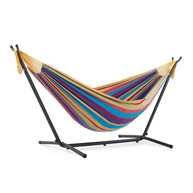 

Luxury Design Portable Cotton Hammock with Metal Stand