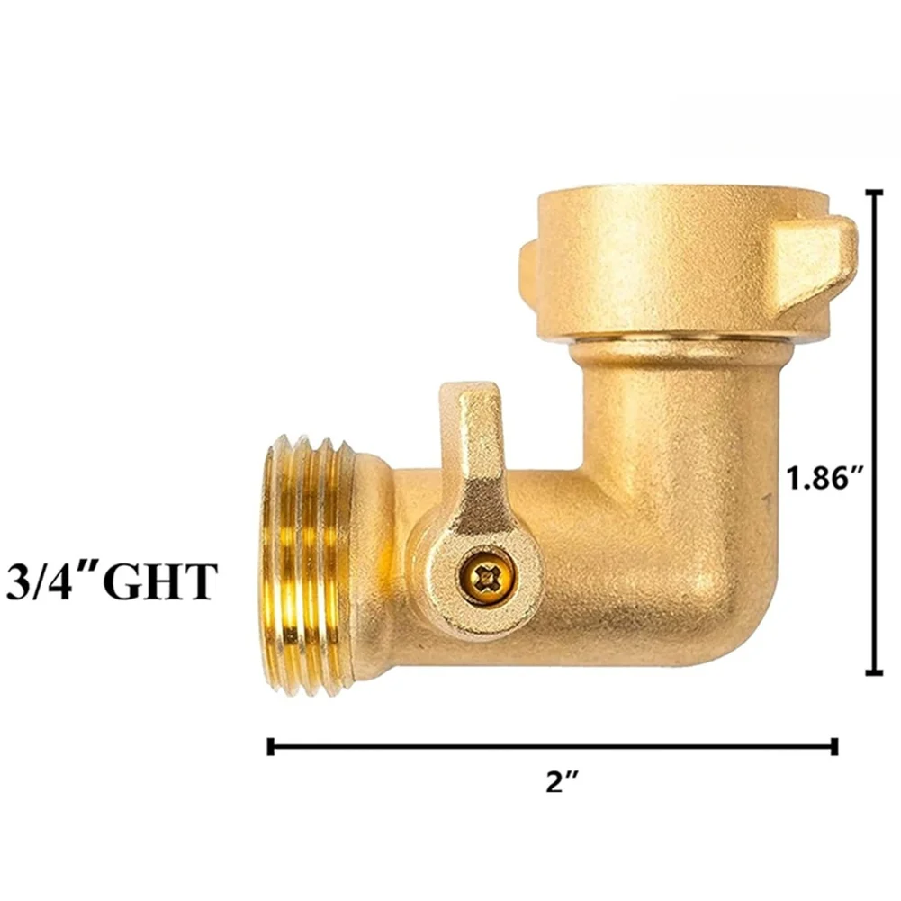 Brass Garden Hose Adapter With Valve, 3/4