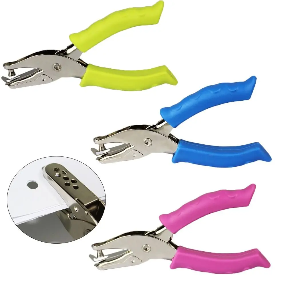 6mm Single Hole Puncher Round Hole non-slip handle Hole Punch Hand Tool DIY Paper Cutter School Office Binding Stationery
