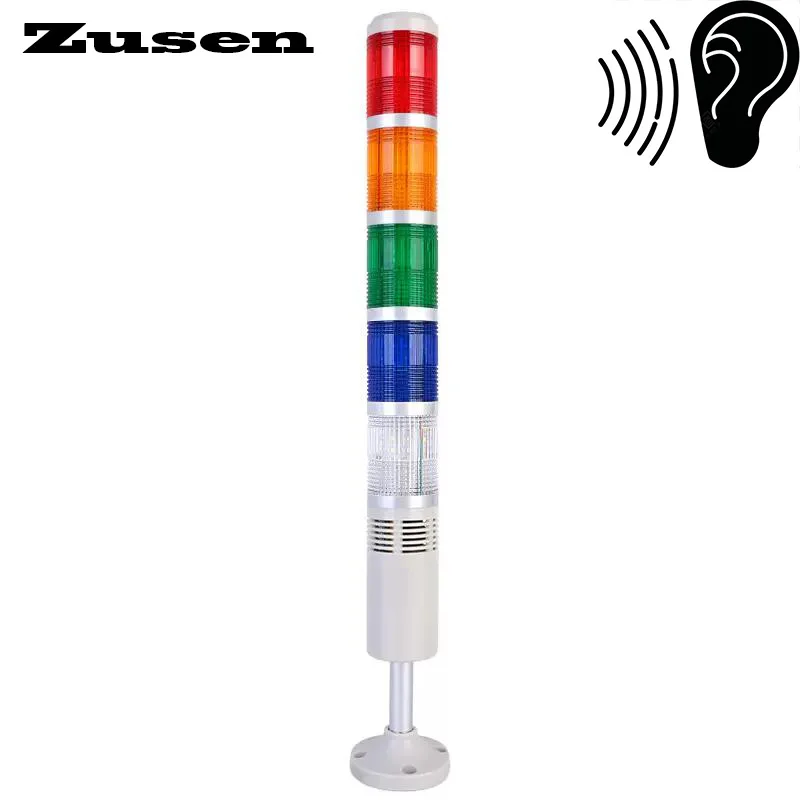 

Zusen TB50-5T(W)-D-J Five-color Lamp Multilayer Warning Signal Tower Light always Bright or Flashes with Buzzer 12V 24V 220V