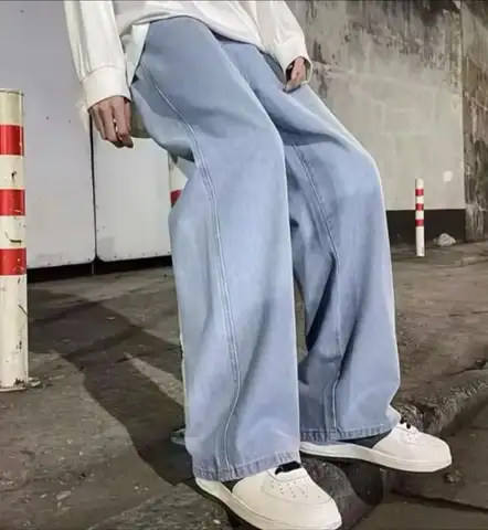 Jean Baggy pour hommes, pantalon droit, ample, décontracté, couleur unie, Streetwear, mode Y2k, jambes larges, nouvelle collection printemps automne 2026