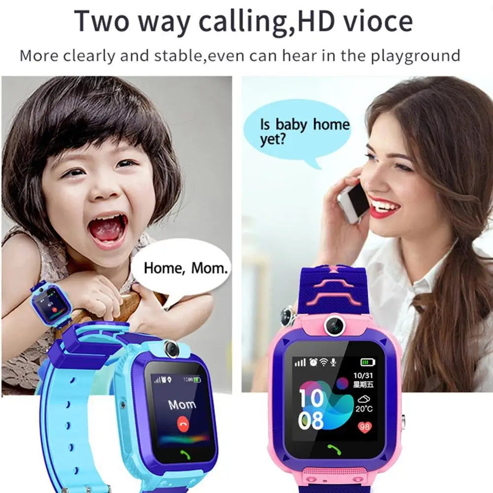 Reloj inteligente antipérdida con tarjeta SIM para niños y niñas, reloj inteligente con posicionamiento a prueba de agua, rastreador GPS, llamada telefónica para niños