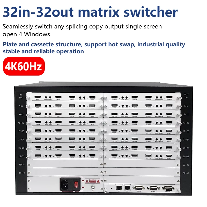 4K HD Matrix Switch 32 in 32 out 4K 60Hz multi video screen processor splicer HDCP 3D WEB/Panel/Remote Control