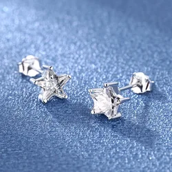1Pair Fashion Simple Small Star Crystal Zircon Stud Earrings for Women Minimalist Star Earrings Punk Accessories Jewelry Gift