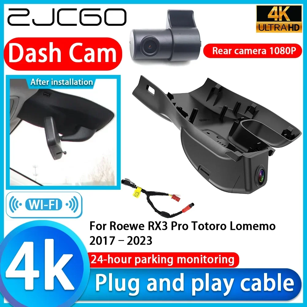 

ZJCGO Video Recorder 4K UHD Plug and Play DVR Dash Cam for Roewe RX3 Pro Totoro Lomemo 2017–2023