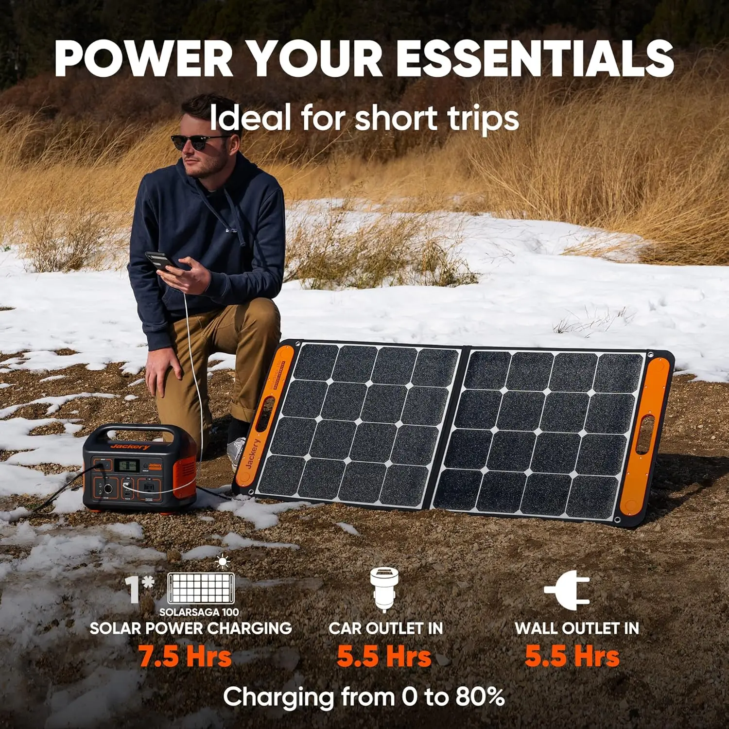 Power Station Explorer 500, 518Wh Outdoor Solar Generator Mobile Lithium Battery Pack with 110V/500W AC Outlet, Emergency Backup