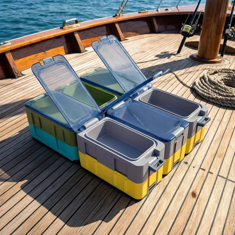 15pcs Fishing Tackle Bait Storage Boxes Portable Lure Hook Organizer Mini Utility Lures Fishing Box Sea Fishing Accessory Box