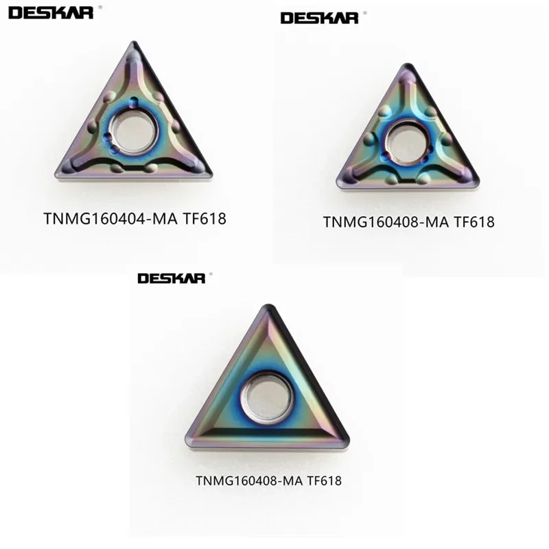 10PCS DESKAR TNMG160404 TNMG160408 MA MS TF618 เครื่องกลึงเครื่องตัดตัดเหล็กแข็งแทรก CNC เครื่องมือ