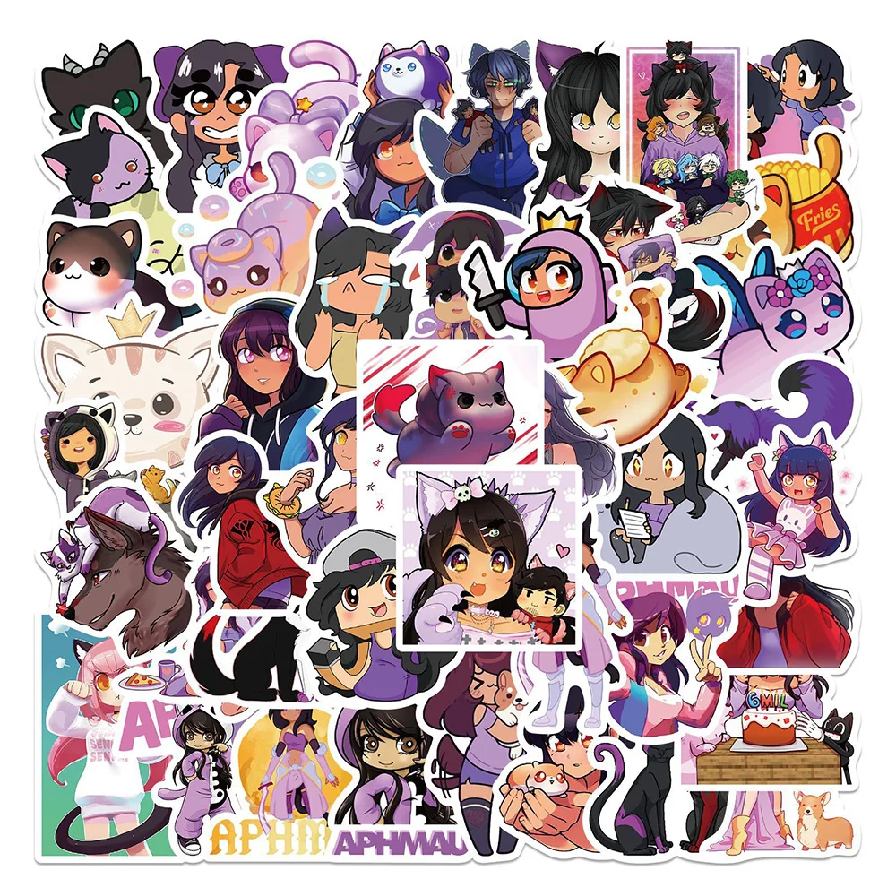 10/30/50PCS Game Aphmau Cartoon Stickers DIY Phone Laptop Luggage Skateboard Graffiti Decals Fun for Kid Gift