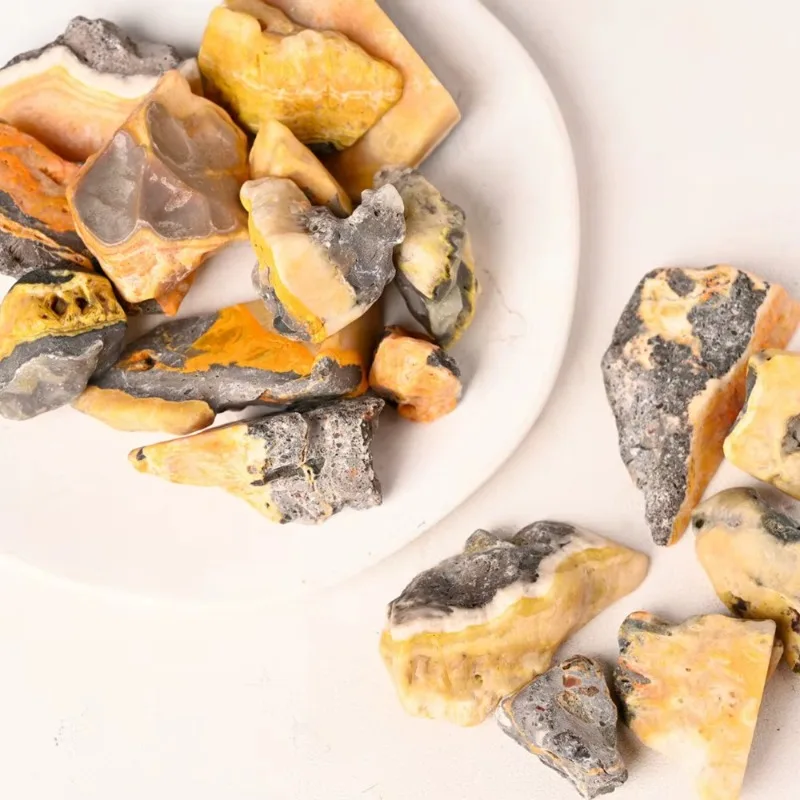 Natural BumbleBee Jasper Freeform Bulk Yellow Bee Jasper Raw Stone, Mineral Specimen Crystal Collection DIY Jewelry Making