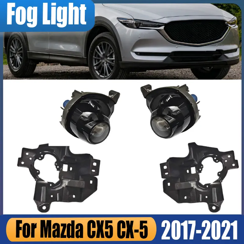 Car Accessories For Mazda CX-5 2017 2018 2019 2020 2021 LED Front Bumper Fog Lamps Light Assembly Driving Light Fog Light Frame