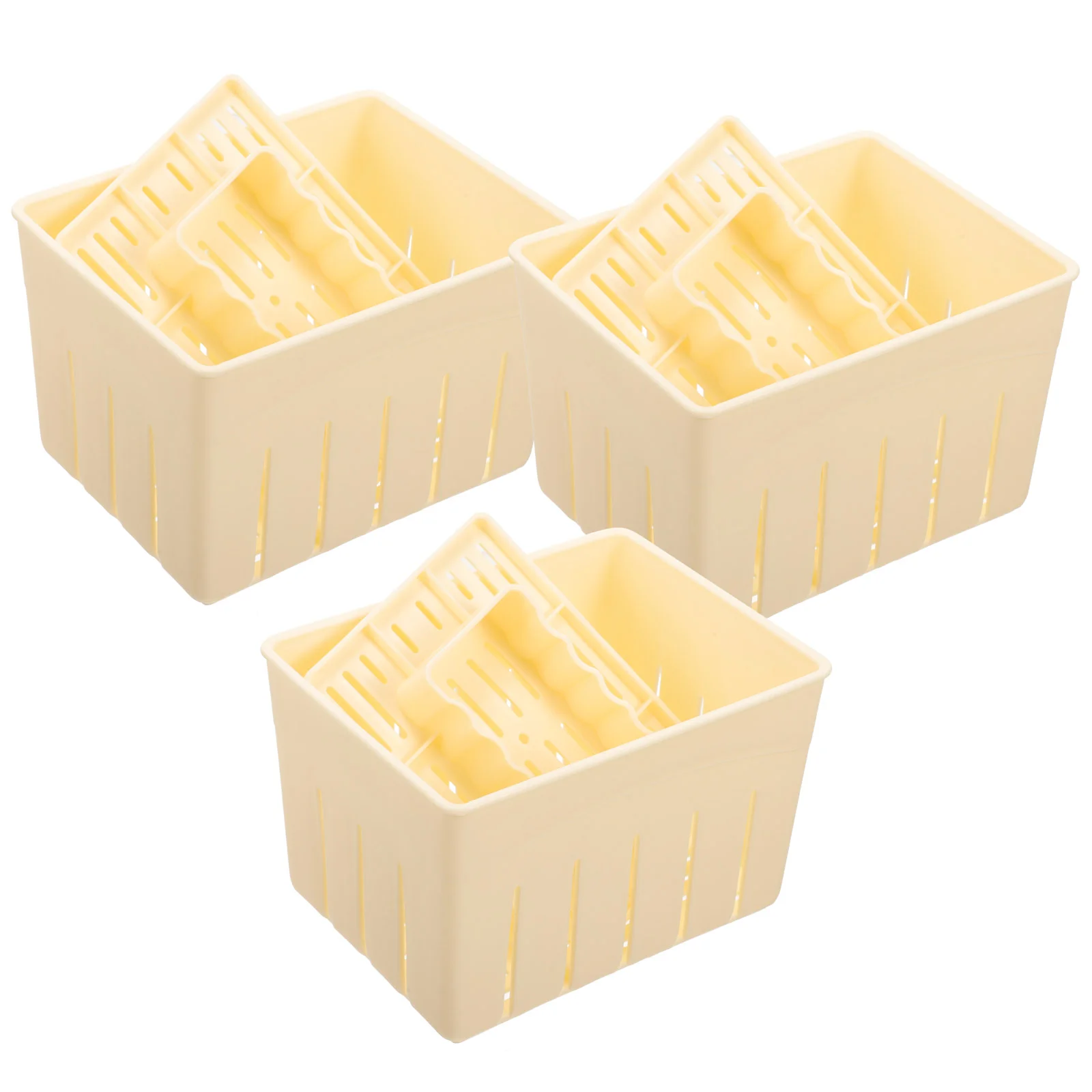 3 Sets Homemade Cheese Pressing Plate Tofu Film Household Presser Lamination Making Mold Plastic Wood