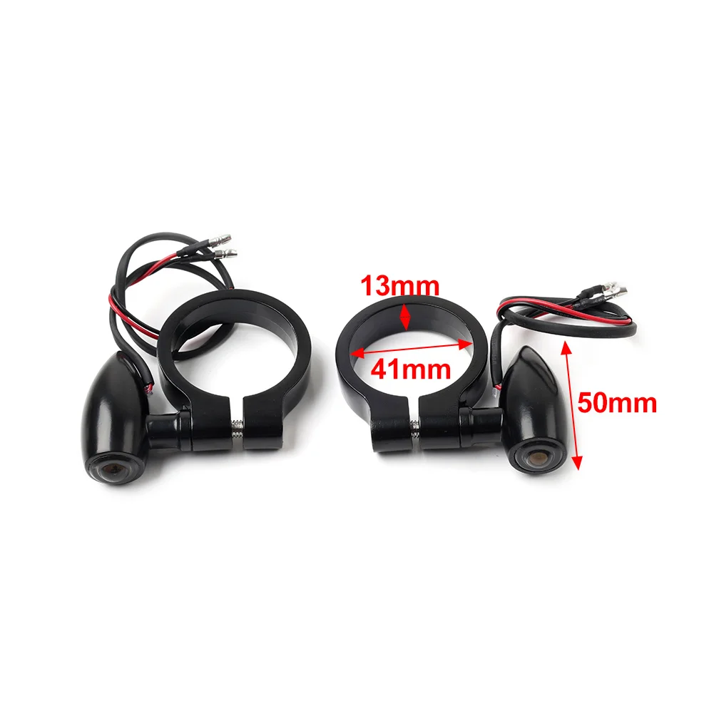 2 Stücke Motorrad Blinker mit 41mm Gabel Rohrschelle Universal für Harley Touring Für Honda