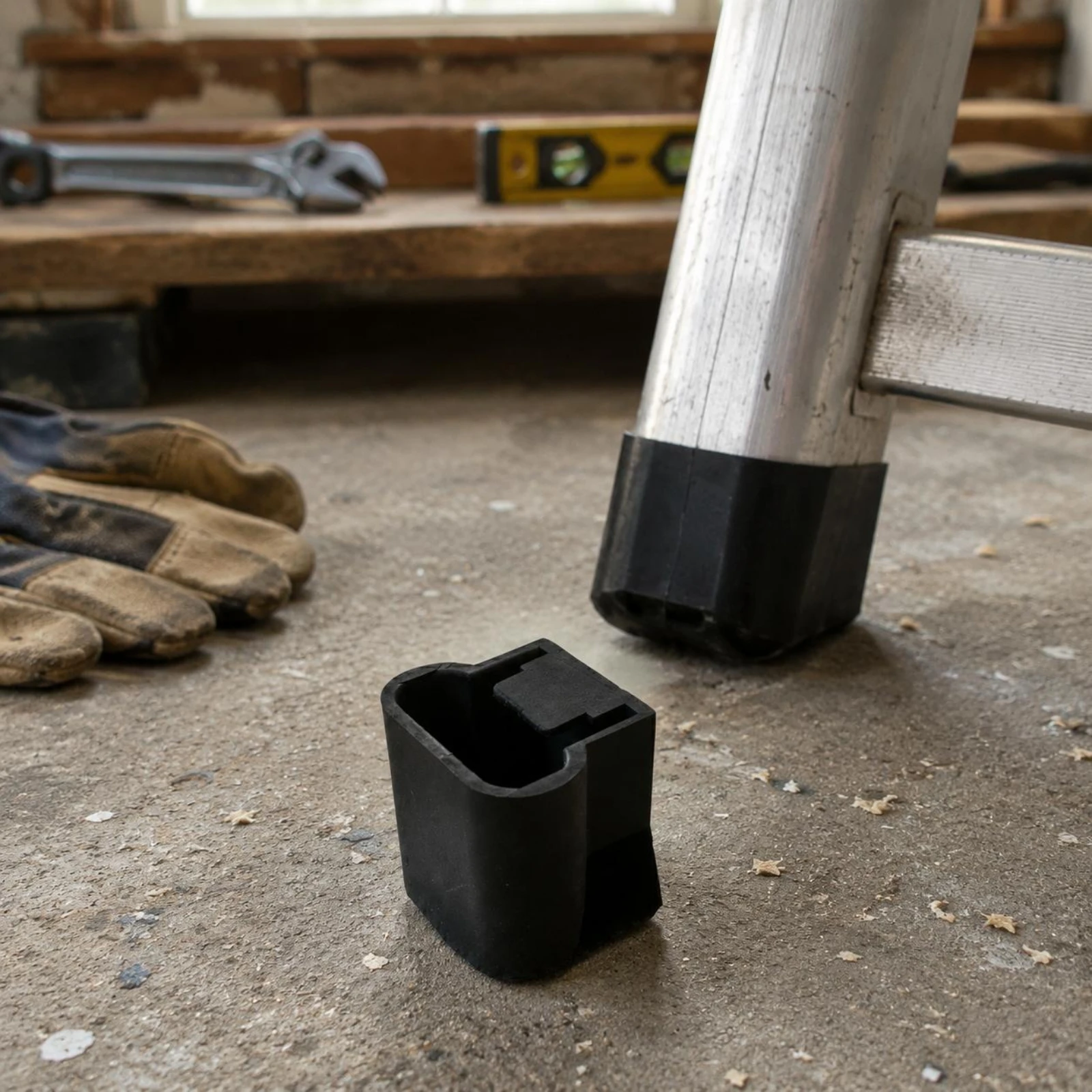Ladder Foot Sleeve Matte Safeguarding Ladder Foot Cap Hardware Part Floor Protection Wear-Resistant