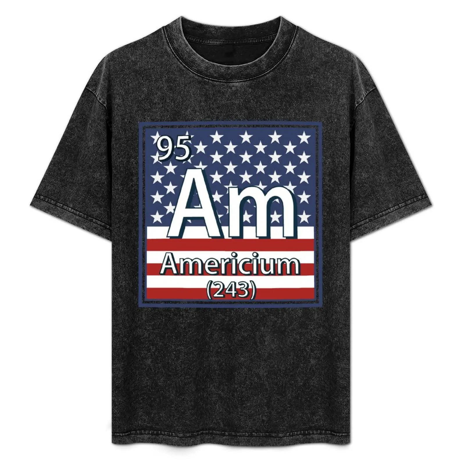 

Americium - American Element Flag T-Shirt blue archive shirts graphic tee sublime custom t shirt Men's t shirts