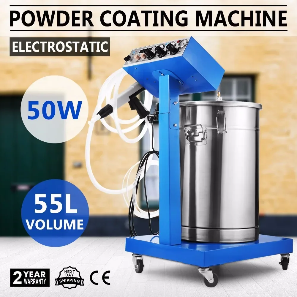 VEVOR Powder Coating Machine 50W 45L Capacity Electrostatic Powder Coating Machine Spraying Gun Paint 450g/min WX-958