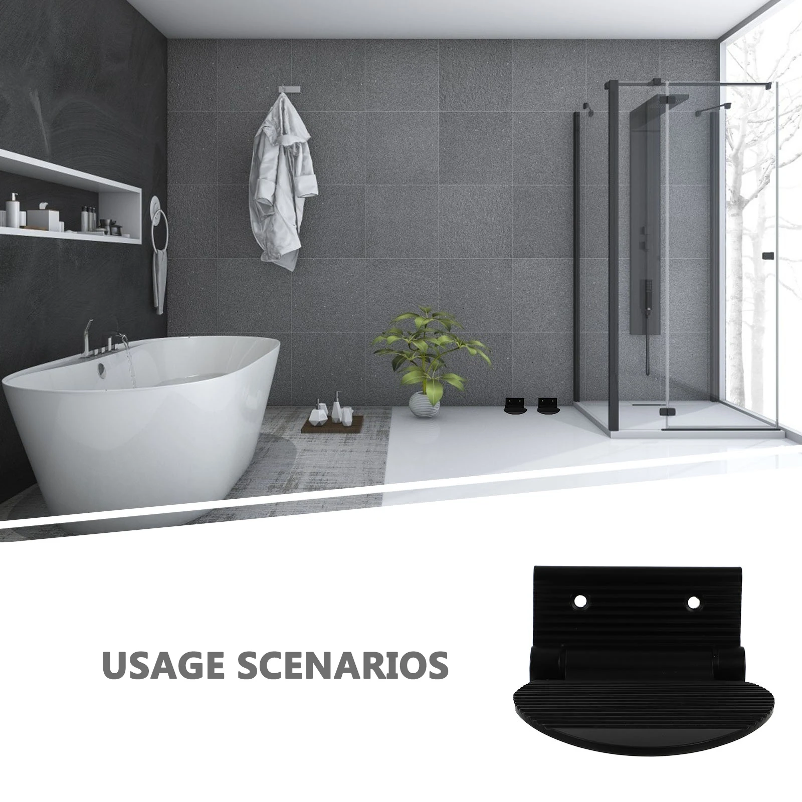 

Non slip Pedal Shower Foot Board Safe Rust resistant Anti slip Footstool Bathroom Thick Floor Sturdy Fixed Helper