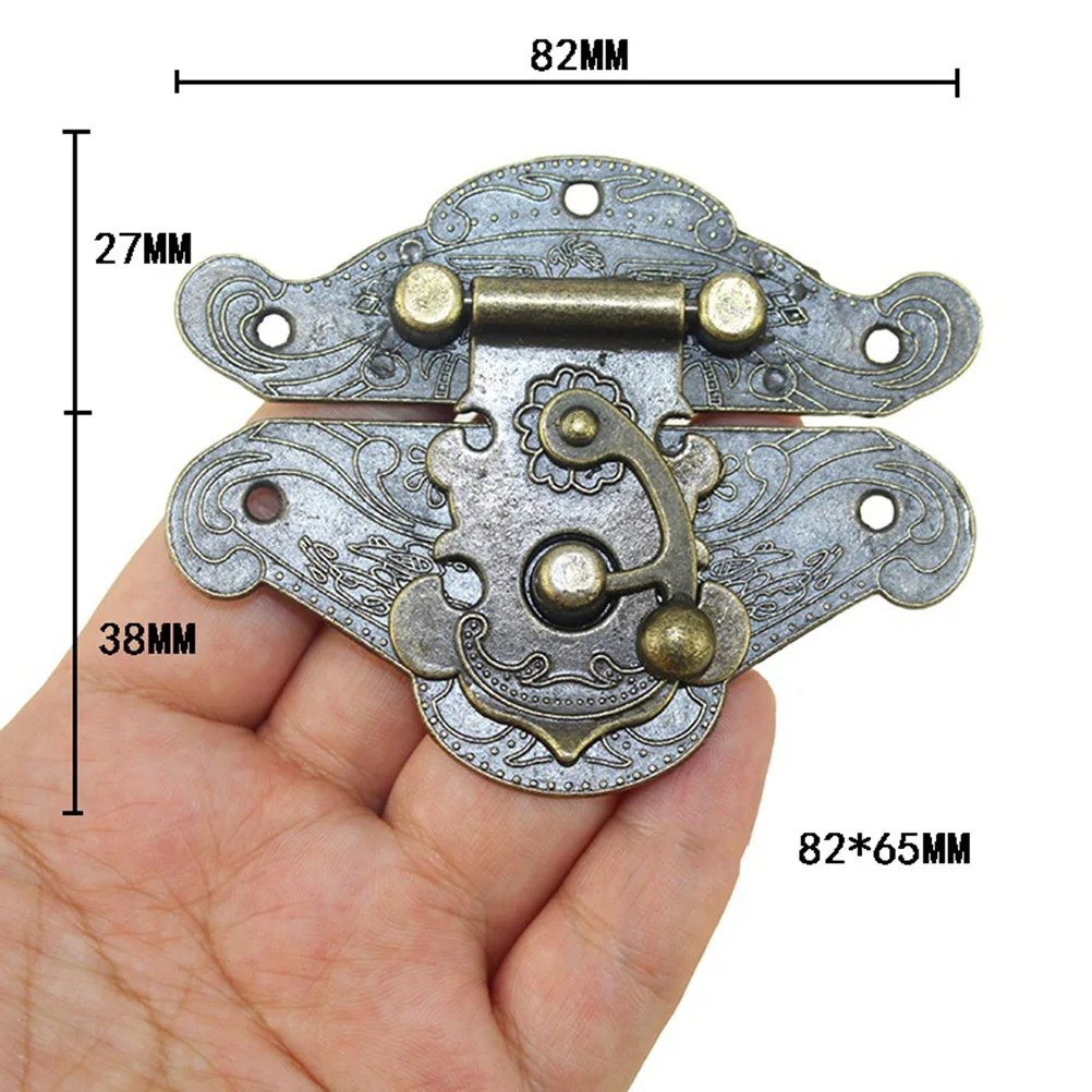 

10pcs Wooden Box Latch Hasps Vintage Hardware Retro Buckle For Jewelry Box Case Chest Decorative Lock Catch Alloy Clasp