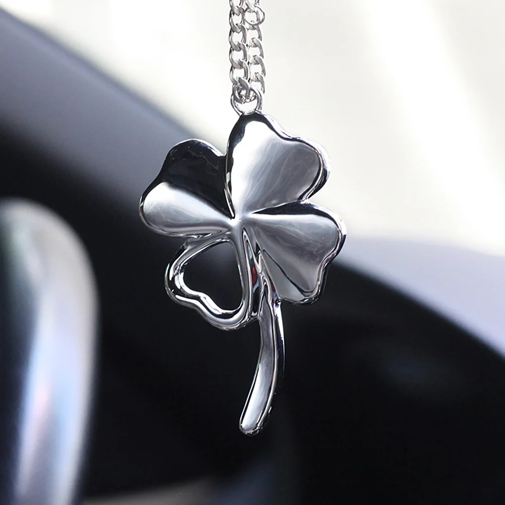

Car Hanging Cahrm Alloy Four Leaf Clover Pendant Mirror Finish Decor for Vehicle Interior Rearview Mirror Window Door Home