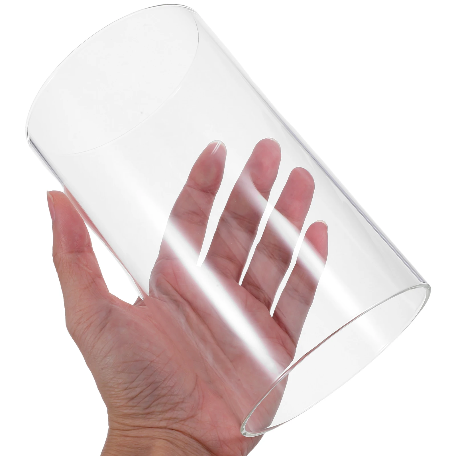 

Glass Hurricane Candleholder Clear Chimney Shade Tube Protective Cover for DIY Decorative Centerpiece Ambient Lighting