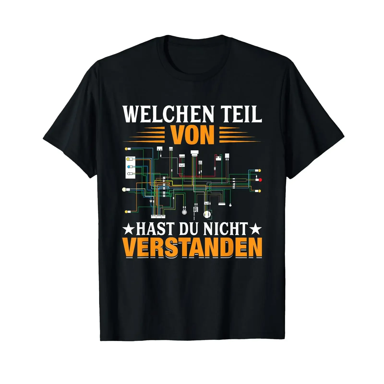 Electricians T Shirt with German text Which part of Understst Du Nicht vintage Washed Slightly Top For Everyday Wear Soft