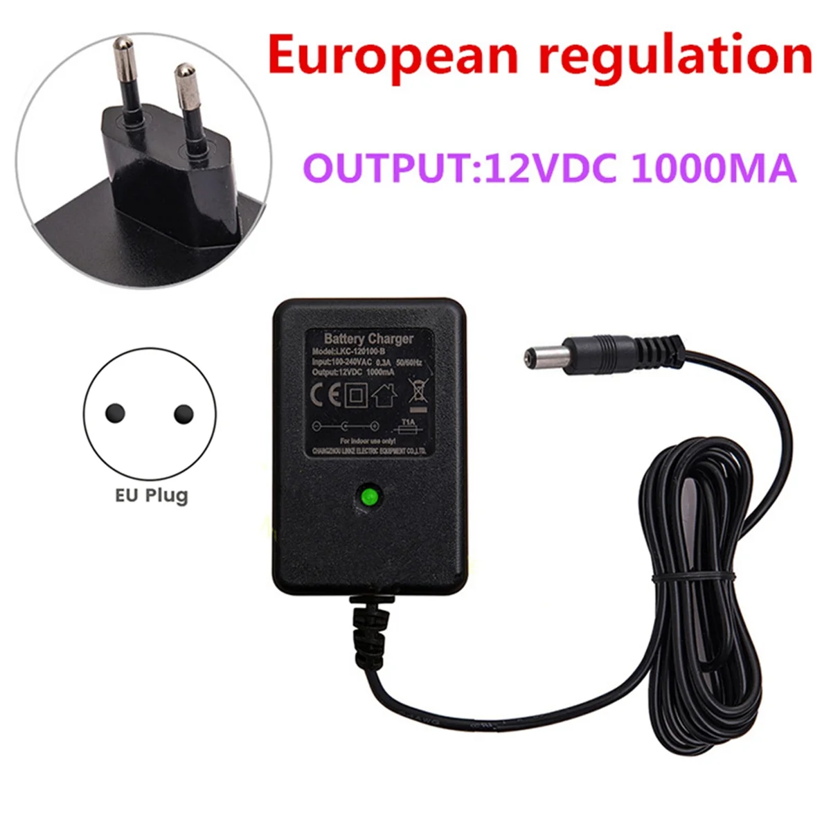 

AA25 12V Charger for Kids Ride on Car, 12V Ride on Charger for SUV Sports Car Farm Tractor Ride on Toys Accessories EU Plug
