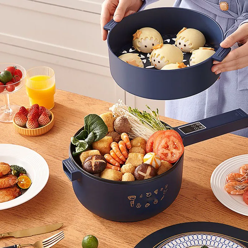 Nouvelle cuisinière électrique intelligente multifonctionnelle avec panneau de cuisson à vapeur, revêtement de glaçage en céramique, une casserole polyvalente de 2,5 l