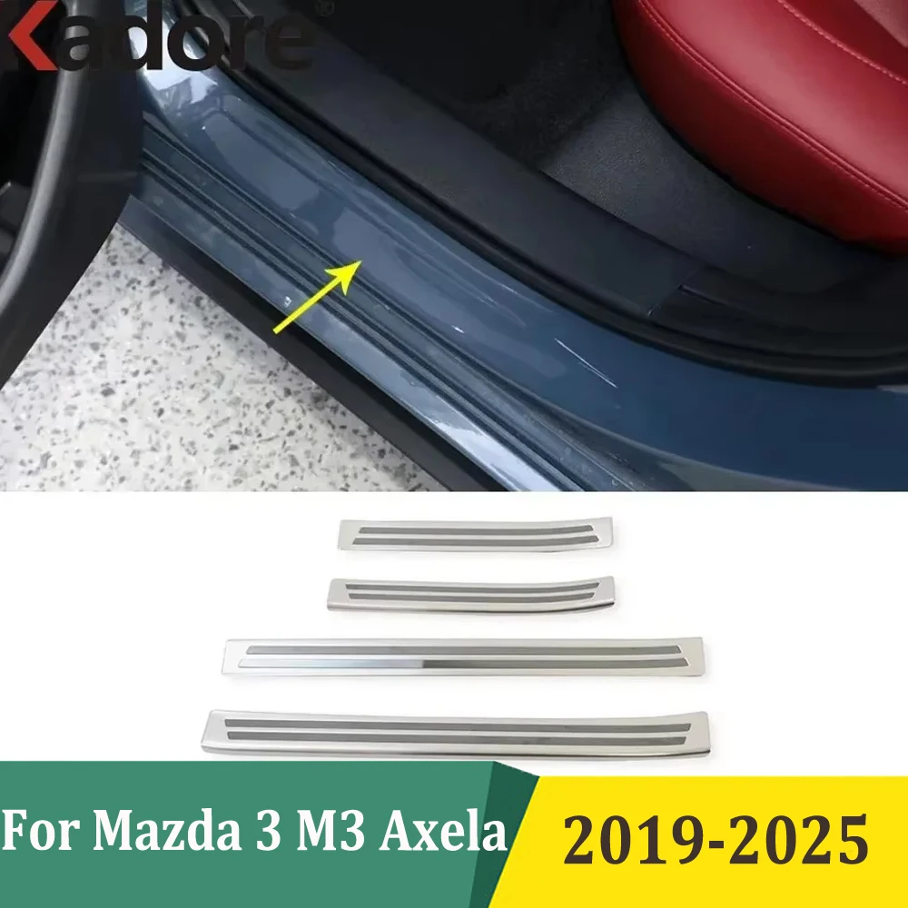 

For Mazda 3 M3 Axela 2019-2024 2025 Sedan Outer Door Sill Scuff Plates Doors Sills Protectors Thresholds Car Accessories