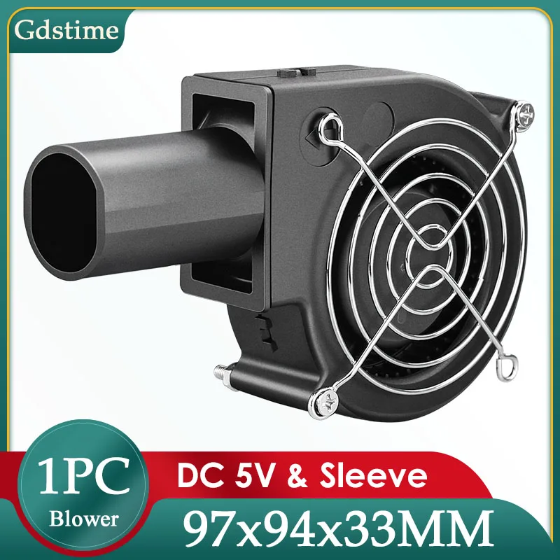 Gdstime 97x94x33mm BBQ Grill Centrifugal Cooling Blower with Air Outlet 9733 USB Portable Fan 9cm 90mm Large Air Volume Turbo