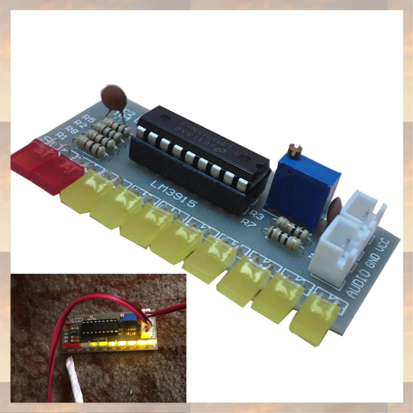 2025 New-4X LM3915 ตัวบ่งชี้ระดับเสียงDiyชุด 10 Ledเสียงเครื่องวิเคราะห์สเปกตรัมตัวบ่งชี้ระดับชุดElectoronicsบัดกรี
