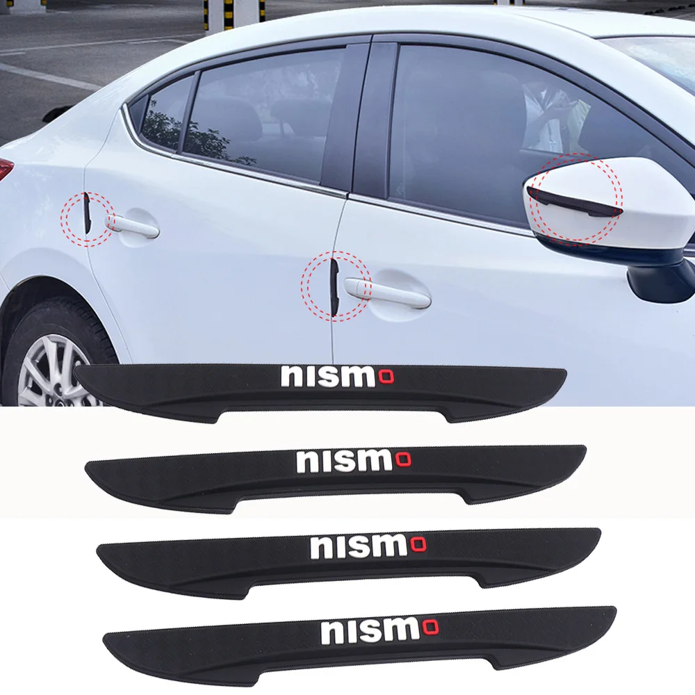 4Pcs Car Door Side Strip Protector Rubber Edge Anti-collision Bumper Sticker For Nissan Nismo Tiida Teana GTR 350Z 370Z 240SX