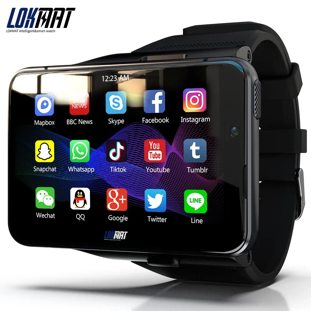 4G smart watch LOKMAT APPLLP Max 2.88 large screen 4G+64GB dual camera Android 9.0 smart watches with nano sim card slot