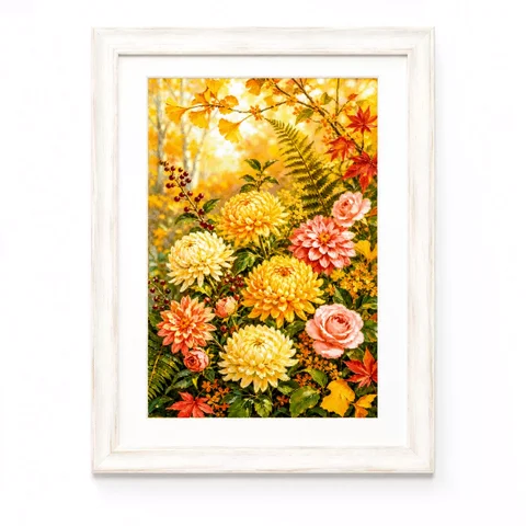 ZZ9176 - Golden Autumn in Four Seasons 14CT 16CT 18CT Stamped Cross Stitch DIY Set Pattern Kit  Needlework Embroidery 131 Colors